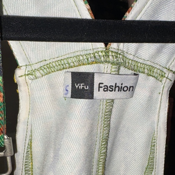 #5 iHeartRaves Green and Yellow Patchwork Jumpsuit - Picture 3 of 4